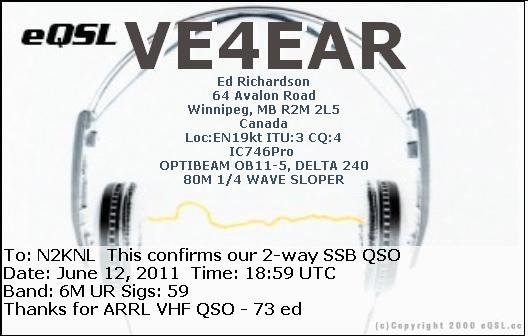 VE4EAR 2011 ARRL VHF CONTEST